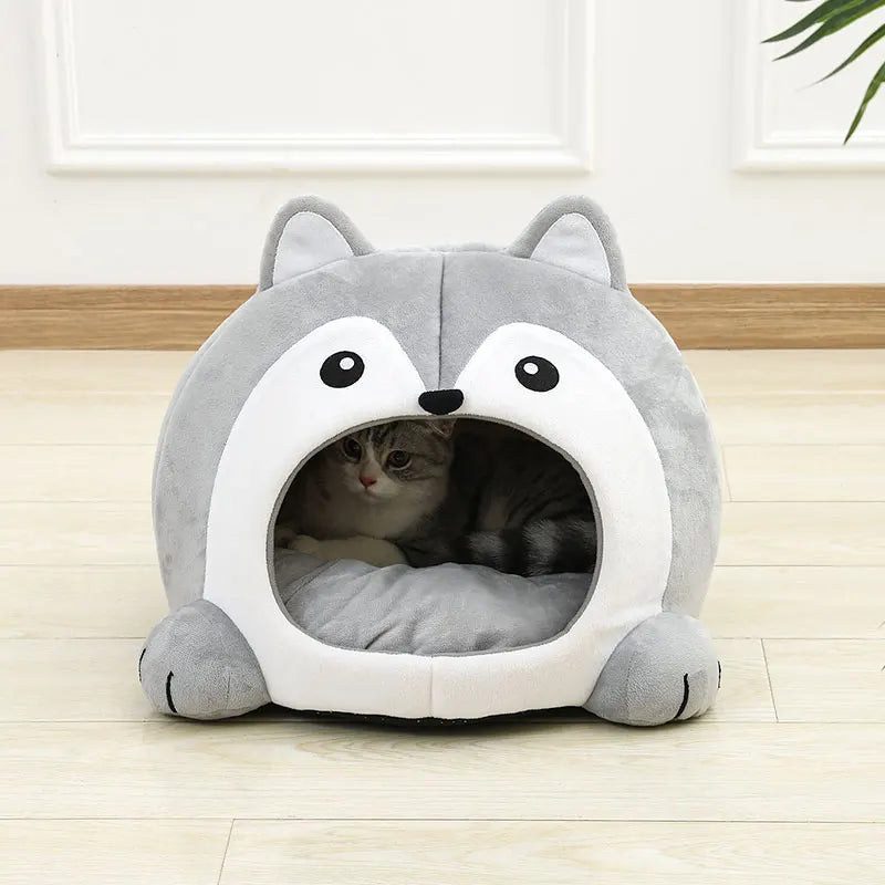 Soft Cat Bed Cave – Cozy Pet House for Kittens & Small Dogs