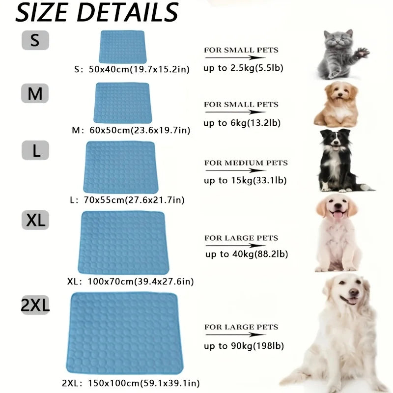 Summer Cooling Mat for Dogs & Cats – Durable Ice Pad Blanket