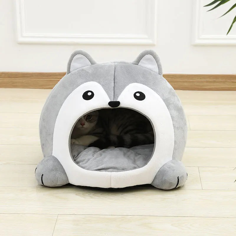 Soft Cat Bed Cave – Cozy Pet House for Kittens & Small Dogs