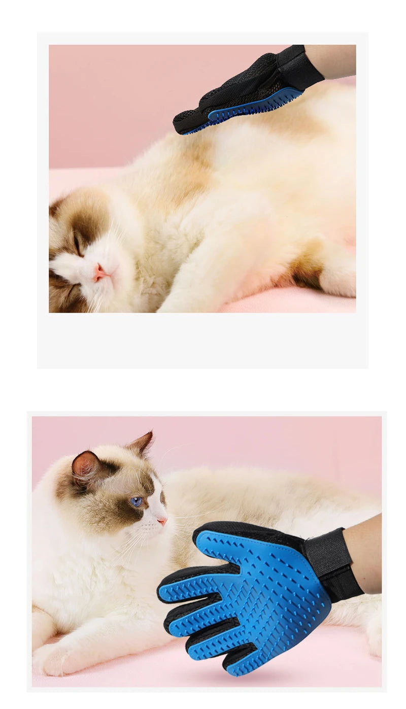Pet Grooming Glove for Cats & Dogs – Hair Remover & Massager
