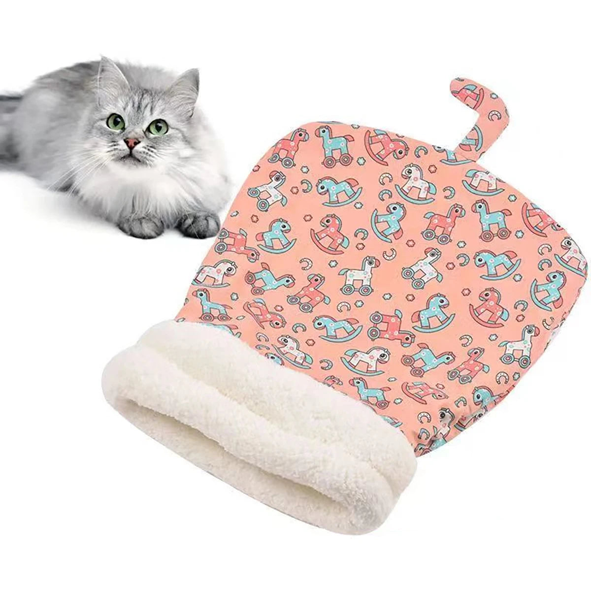 Soft Fluffy Cat Sleeping Bag – Thickened Pocket-Style Pet Nest