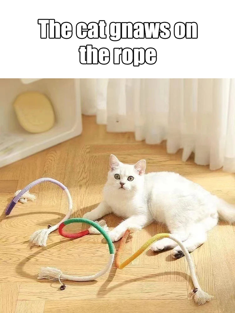 Cat Chew Rope Toy with Catnip – Safe Teeth Cleaning Toy