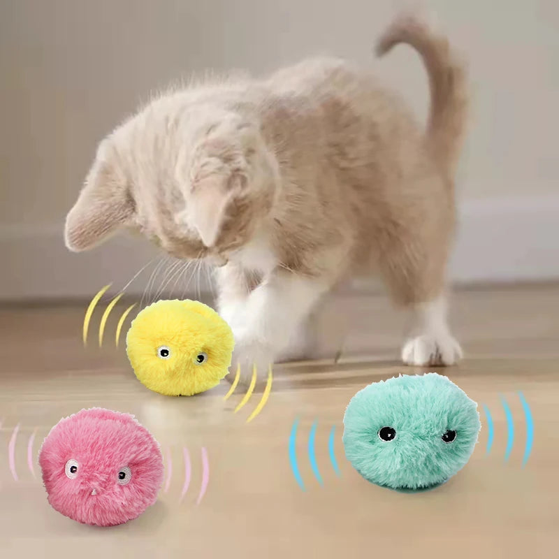 Interactive Plush Electric Catnip Ball Toy with Sound