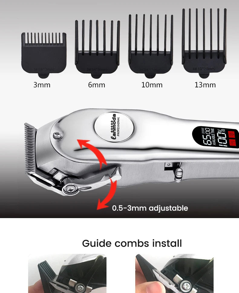 Professional Pet Hair Clipper – All-Metal Rechargeable Dog & Cat Grooming Trimmer