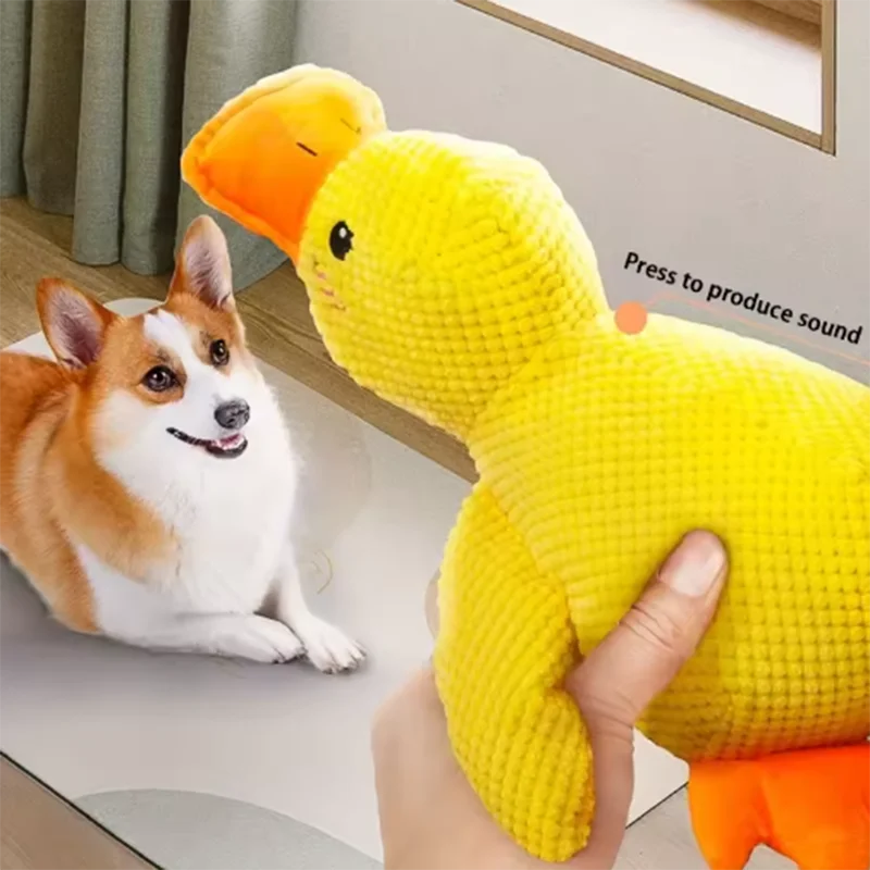 Durable Squeaky Duck Plush Toy for Dogs – Calming & Chew-Friendly