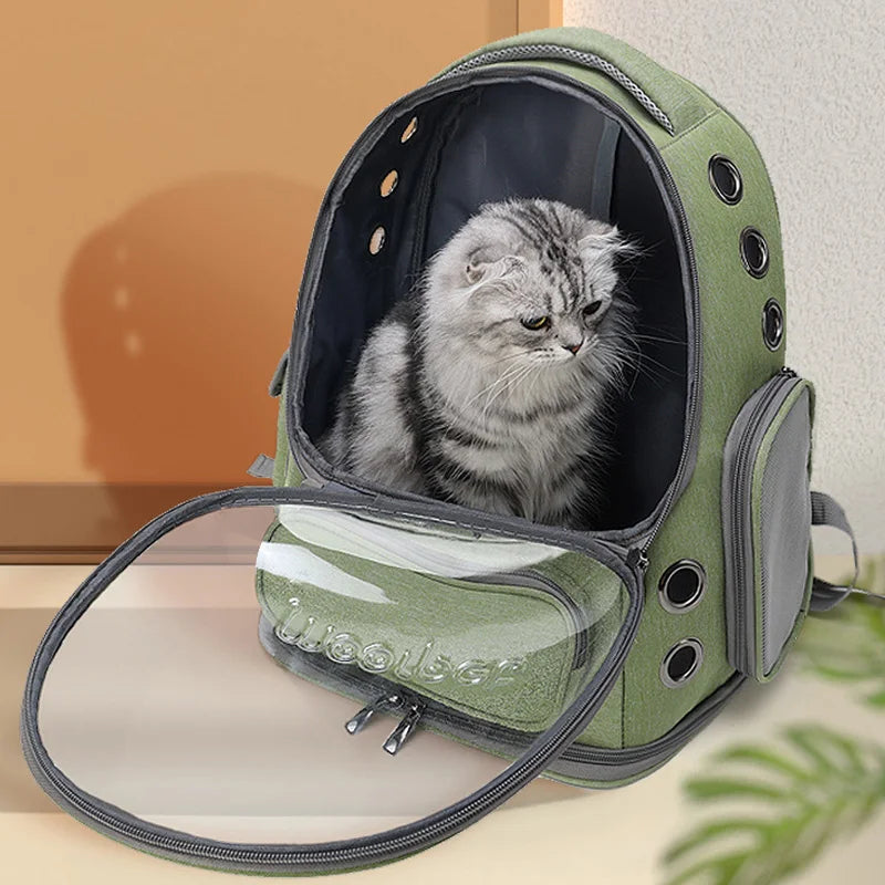 Transparent Pet Carrier Backpack – Breathable Travel Bag for Cats & Small Dogs