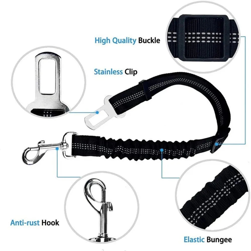 Adjustable Reflective Dog Car Seat Belt Harness