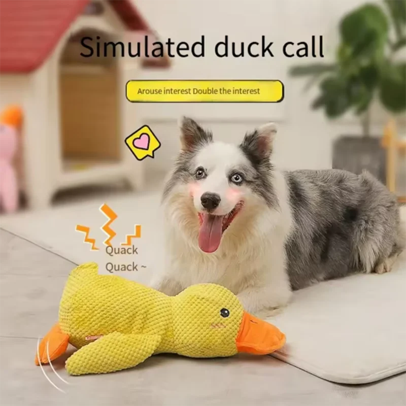 Durable Squeaky Duck Plush Toy for Dogs – Calming & Chew-Friendly