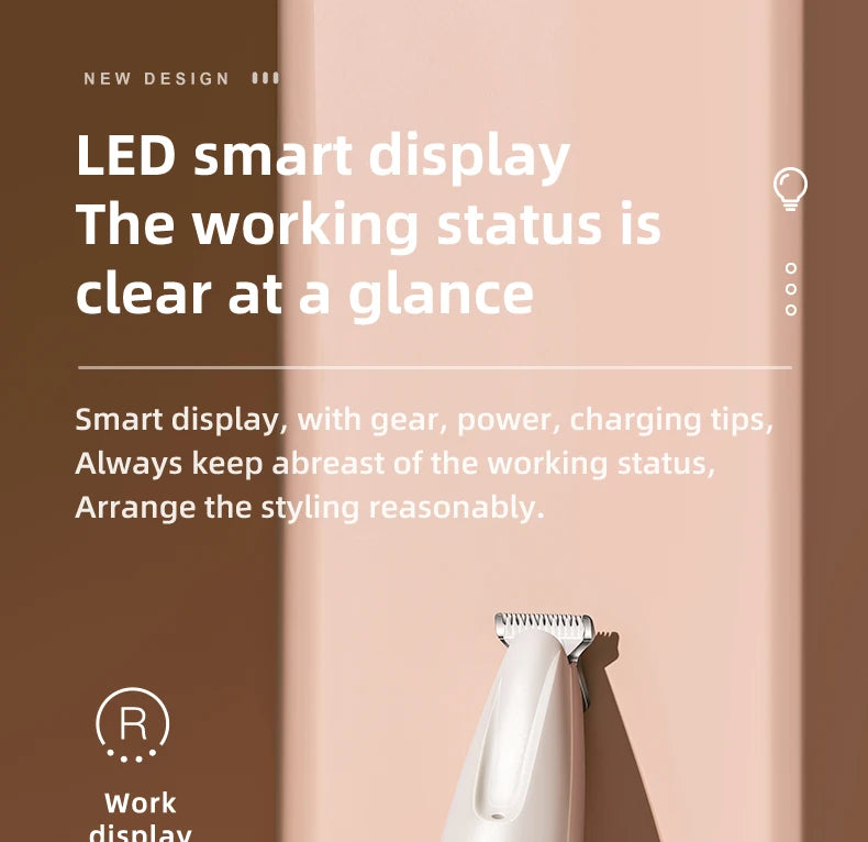 LED Pet Grooming Trimmer – Low Noise & Waterproof