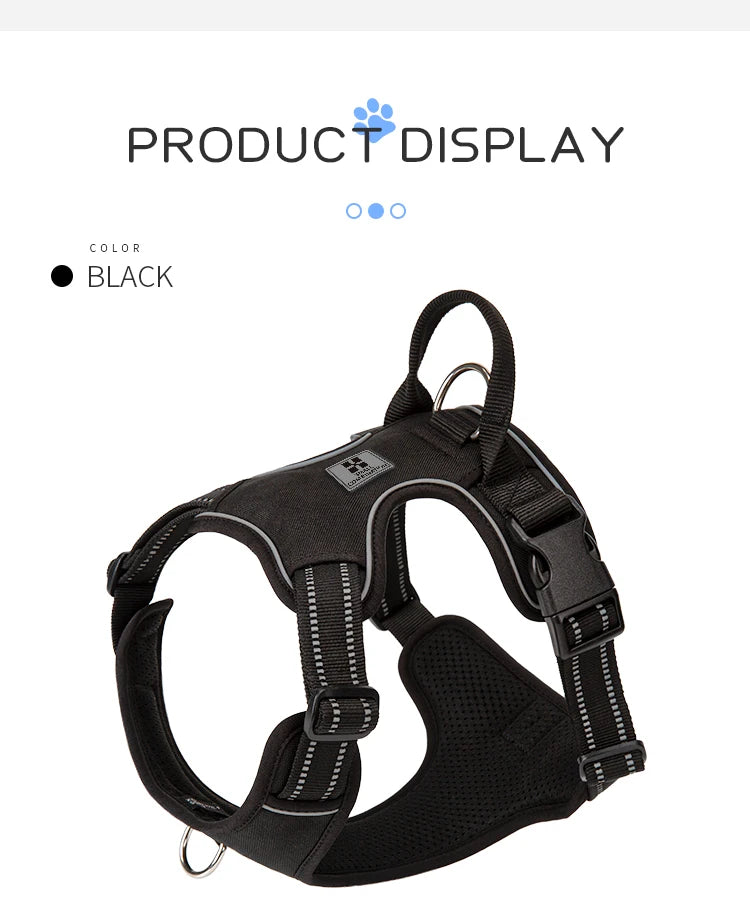 Personalized No-Pull Reflective Padded Dog Harness