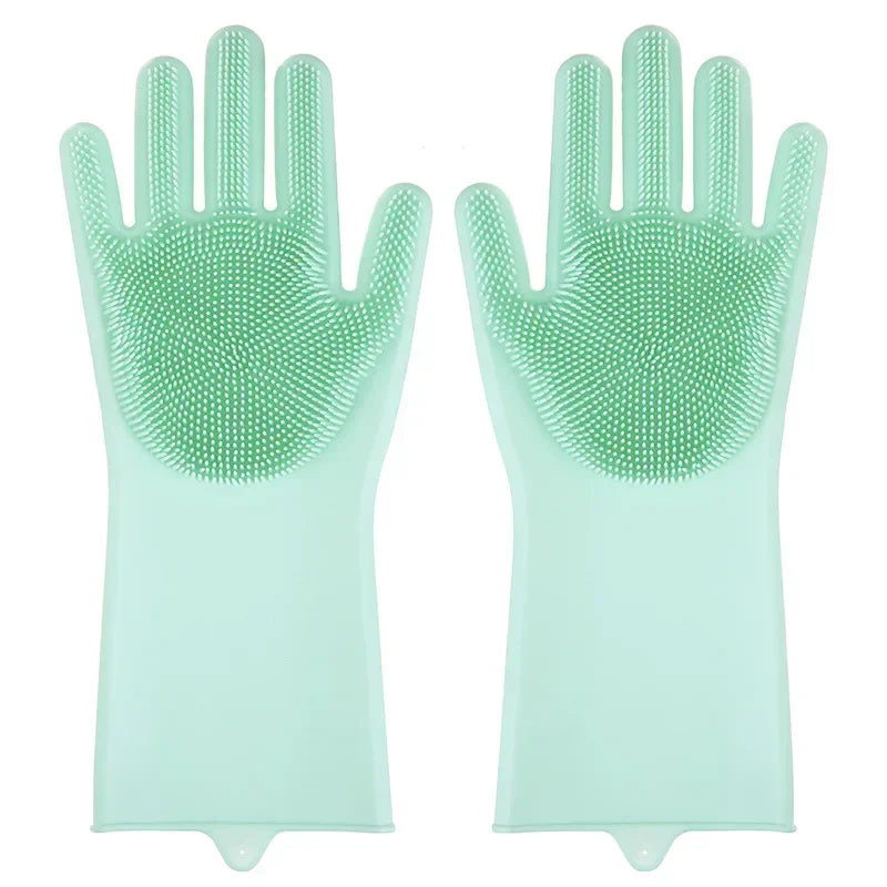 Pet Grooming & Bathing Gloves – Silicone Hair Removal Scrubber for Dogs & Cats