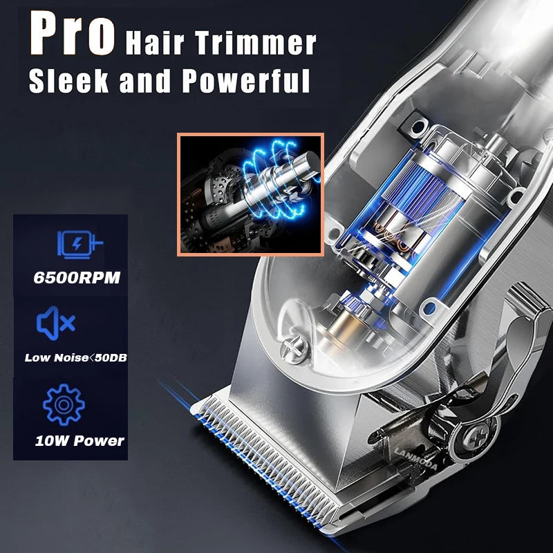 Professional Pet Hair Clipper – All-Metal Rechargeable Dog & Cat Grooming Trimmer