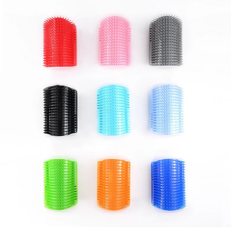 Cat Wall Corner Self-Grooming Brush with Bristles