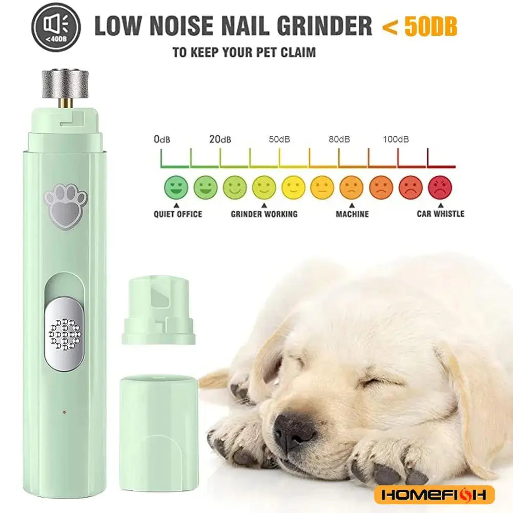 Rechargeable Electric Dog Nail Grinder – Painless Pet Nail Trimmer with Polisher
