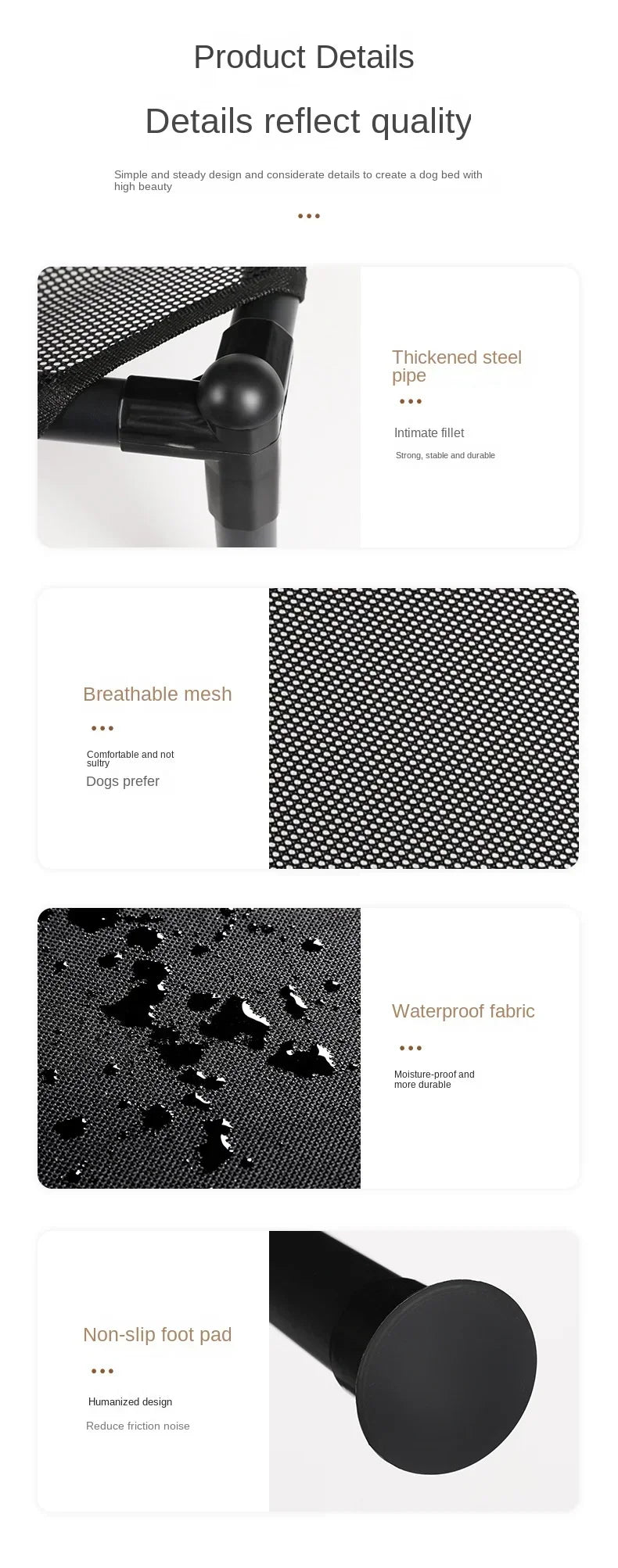 Elevated Folding Pet Bed – Portable, Washable Dog & Cat Camping Cot