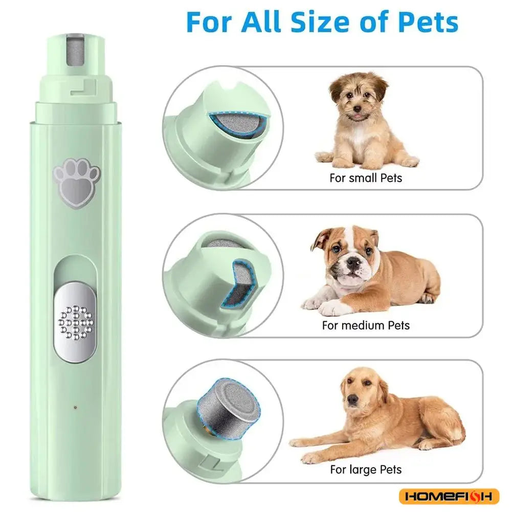 Rechargeable Electric Dog Nail Grinder – Painless Pet Nail Trimmer with Polisher