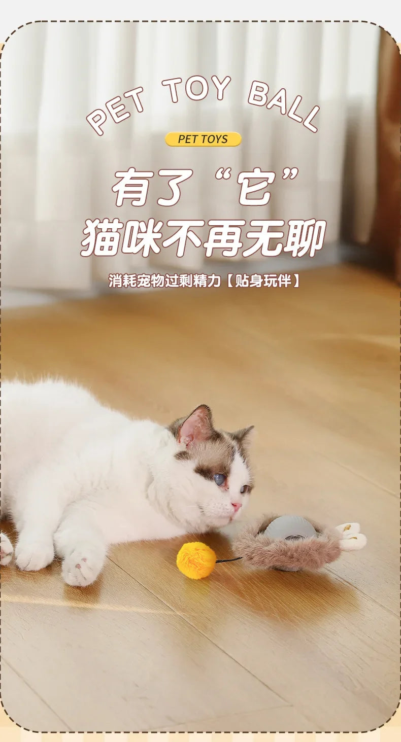 Automatic Rolling Cat Toy Ball – Self-Moving Electric Play Ball for Kittens