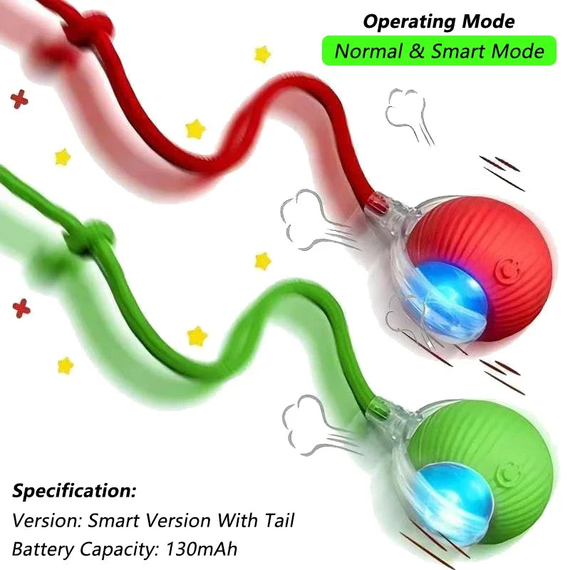 Smart Rolling Cat Toy Ball – Rechargeable with Tail & Motion Sensor