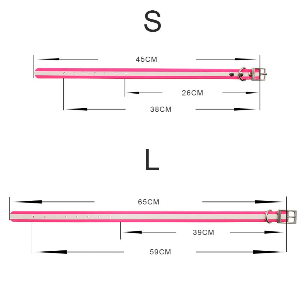 Waterproof TPU + Nylon Dog Collar, Easy-Clean, 7 Colors