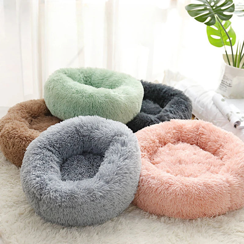 Plush Round Pet Bed – Warm, Washable Nest for Cats & Small Dogs