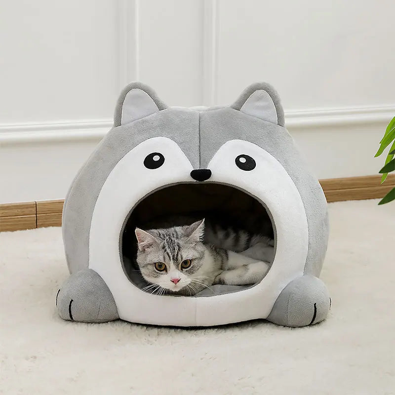 Soft Cat Bed Cave – Cozy Pet House for Kittens & Small Dogs