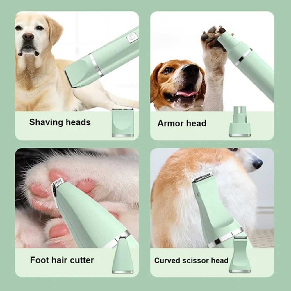 4-in-1 Electric Pet Grooming Kit – USB Rechargeable Dog & Cat Hair Clippers