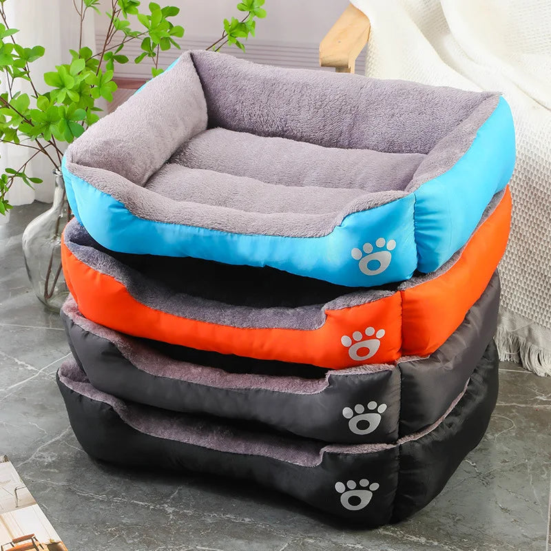 Winter Square Pet Bed – Soft Waterproof House for Dogs & Cats