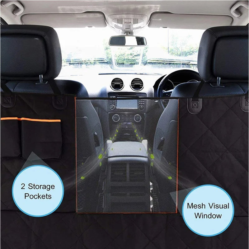 Waterproof Double Zipper Car Pet Seat Pad – 143×153cm Rear Seat Cushion