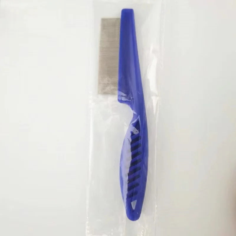 Pet Hair Shedding & Flea Comb – Stainless Steel Grooming Tool for Cats & Dogs