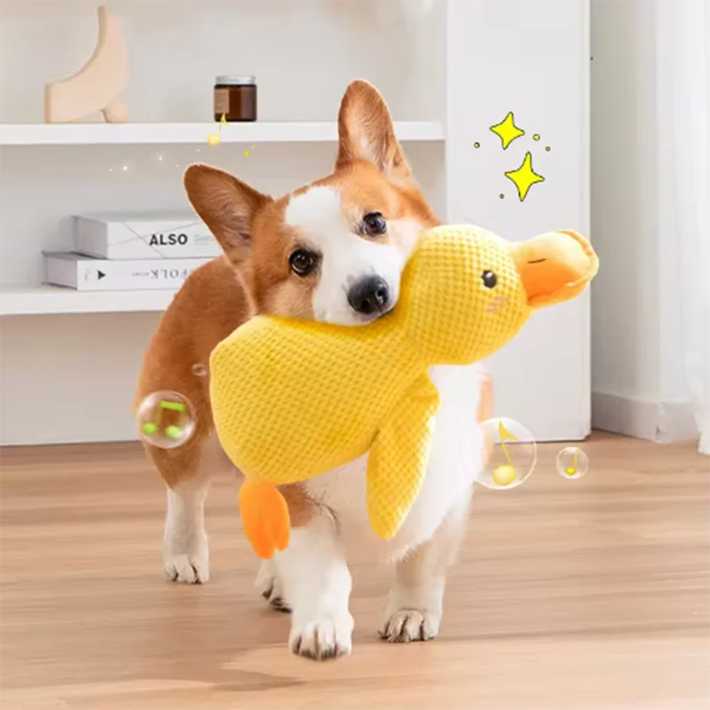 Durable Squeaky Duck Plush Toy for Dogs – Calming & Chew-Friendly
