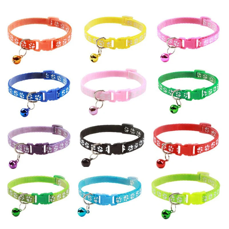 Cat Bell Collar – Adjustable Printed Pet Necklace, Multi-Color Options