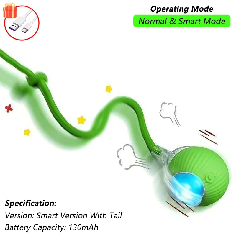 Smart Rolling Cat Toy Ball – Rechargeable with Tail & Motion Sensor