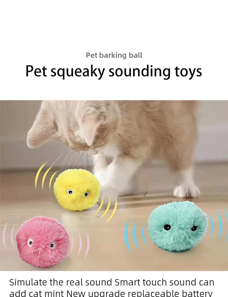 Interactive Plush Electric Catnip Ball Toy with Sound