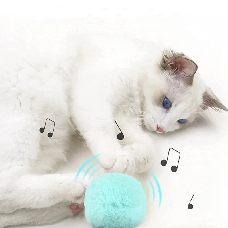 Interactive Plush Electric Catnip Ball Toy with Sound