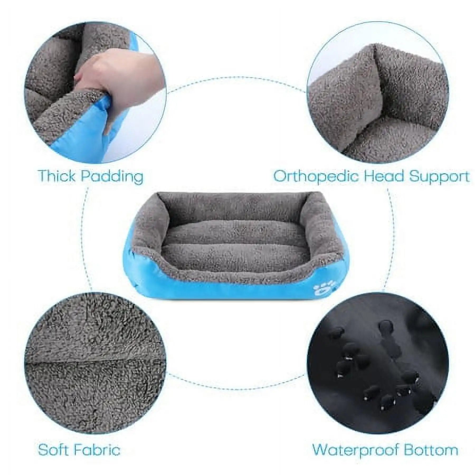 Winter Square Pet Bed – Soft Waterproof House for Dogs & Cats