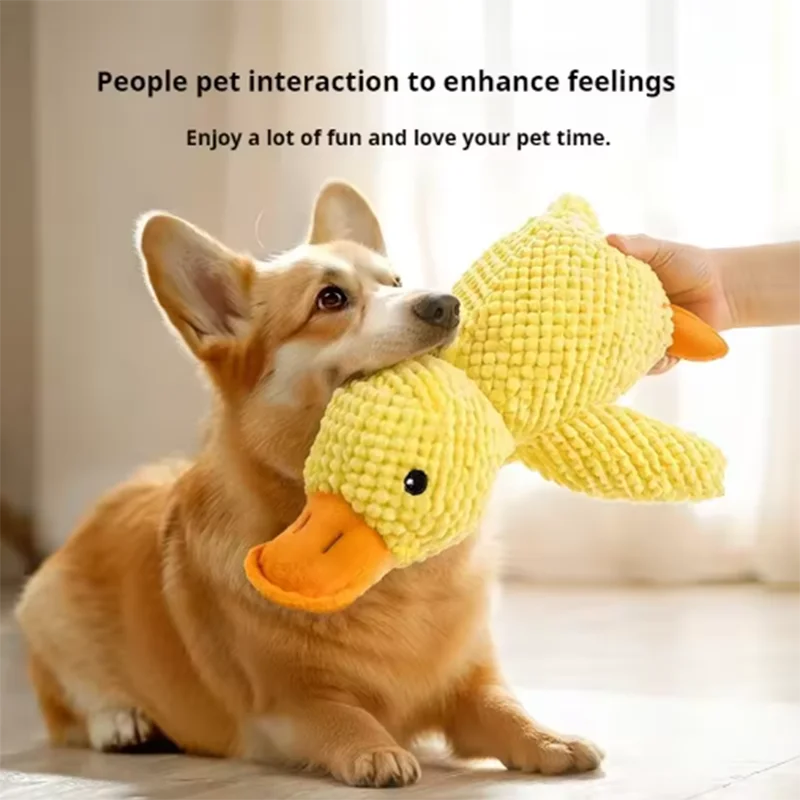 Durable Squeaky Duck Plush Toy for Dogs – Calming & Chew-Friendly