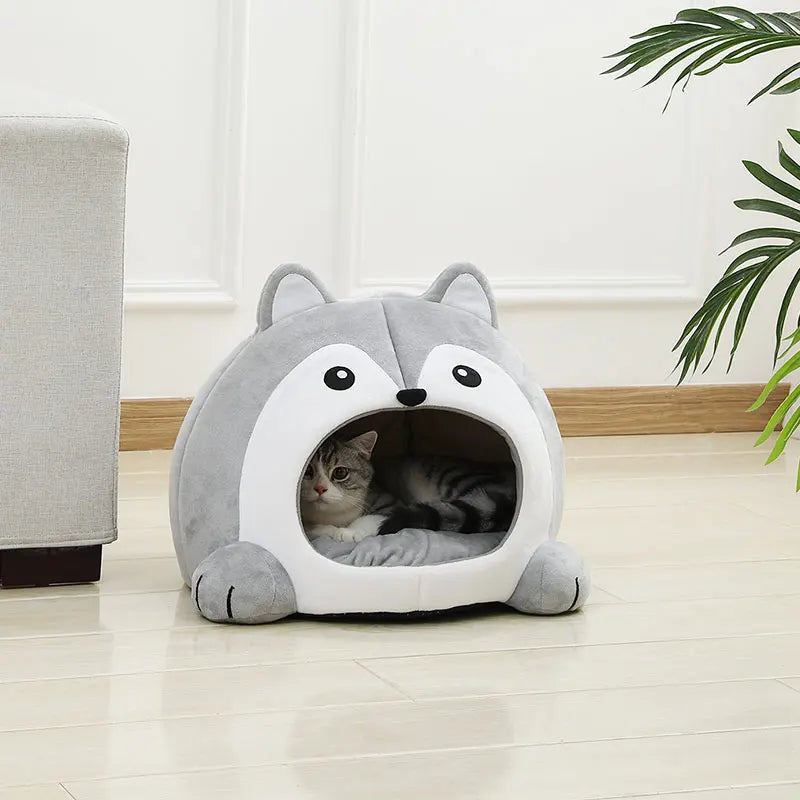Soft Cat Bed Cave – Cozy Pet House for Kittens & Small Dogs