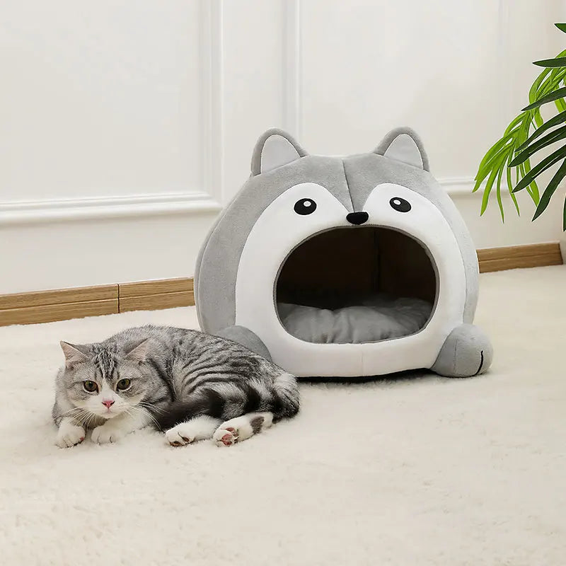 Soft Cat Bed Cave – Cozy Pet House for Kittens & Small Dogs