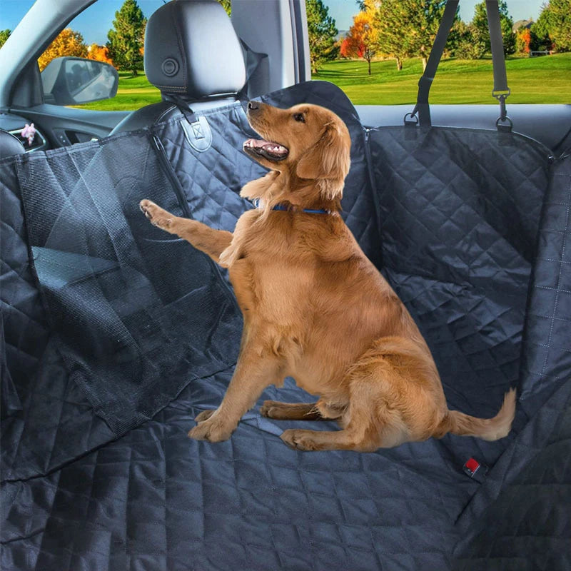 Waterproof Double Zipper Car Pet Seat Pad – 143×153cm Rear Seat Cushion