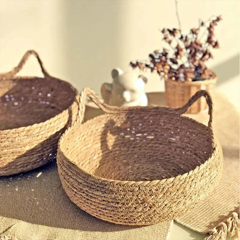 Hand-Woven Rattan Cat Nest with Removable Pad – All-Season Bed