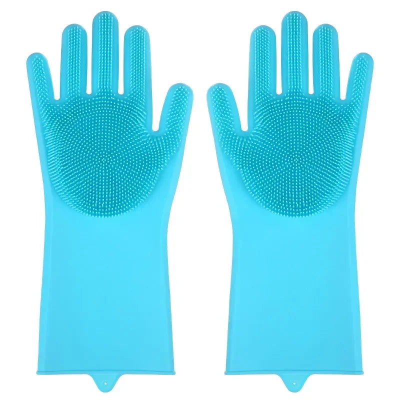 Pet Grooming & Bathing Gloves – Silicone Hair Removal Scrubber for Dogs & Cats