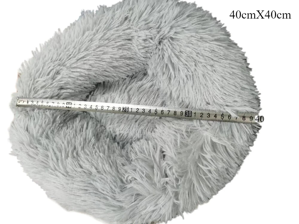 Plush Round Pet Bed – Warm, Washable Nest for Cats & Small Dogs