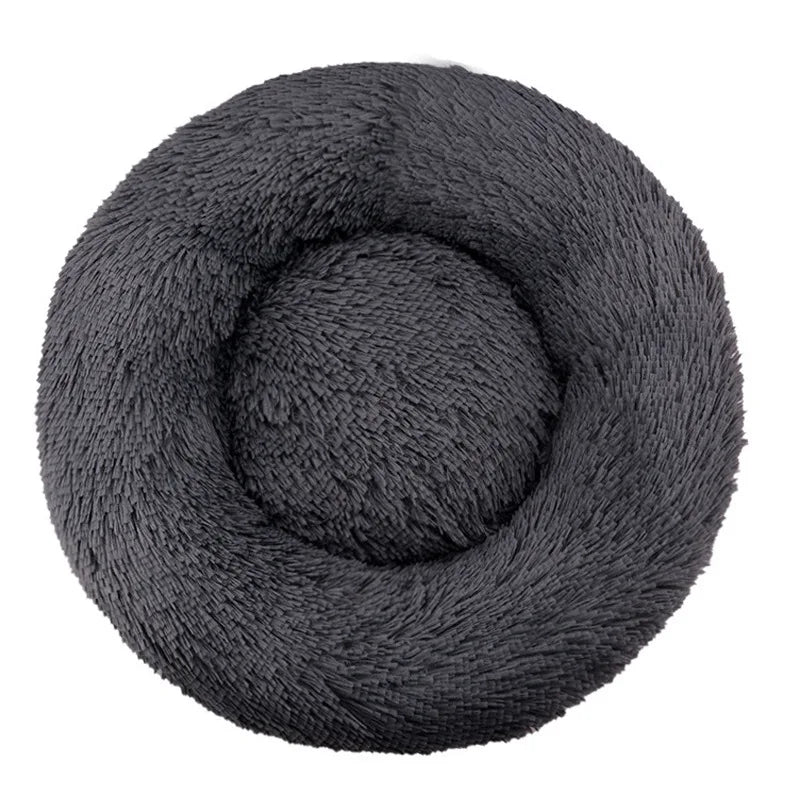Round Plush Pet Bed – Winter Warm Sofa for Cats & Dogs
