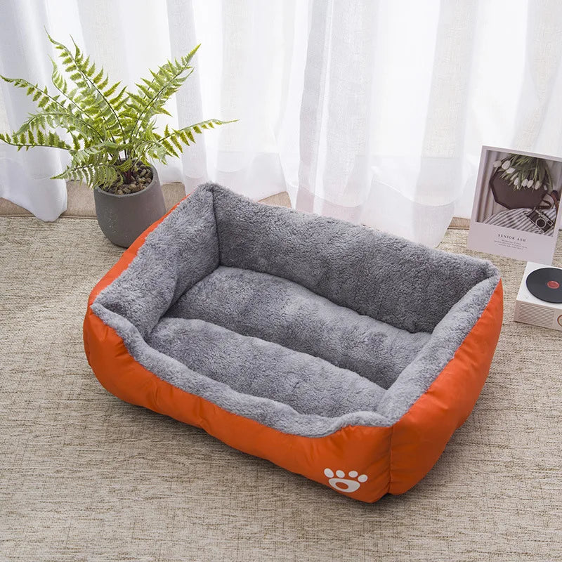 Winter Square Pet Bed – Soft Waterproof House for Dogs & Cats
