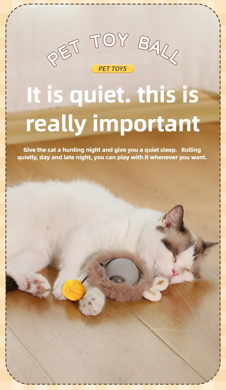 Automatic Rolling Cat Toy Ball – Self-Moving Electric Play Ball for Kittens