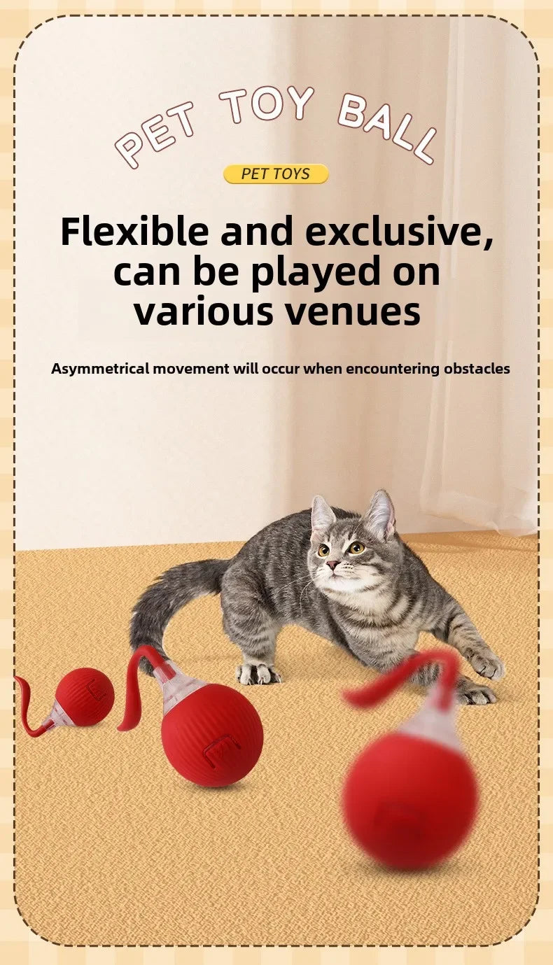 Automatic Rolling Cat Toy Ball – Self-Moving Electric Play Ball for Kittens