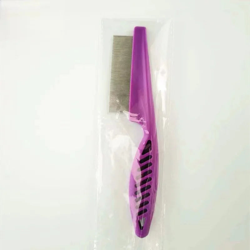 Pet Hair Shedding & Flea Comb – Stainless Steel Grooming Tool for Cats & Dogs