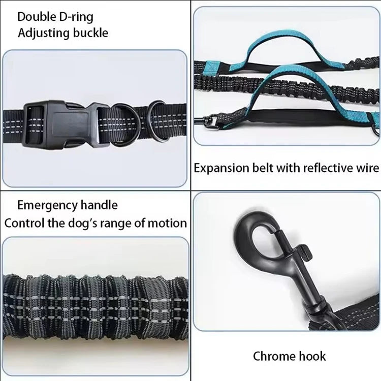 Hands-Free Reflective Dual-Handle Dog Leash