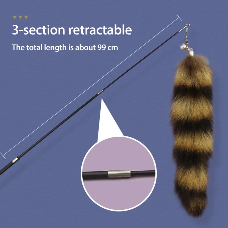 Feather Cat Teaser Stick – Fox Hair Replacement Head Toy