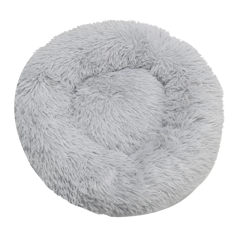Round Plush Pet Bed – Winter Warm Sofa for Cats & Dogs